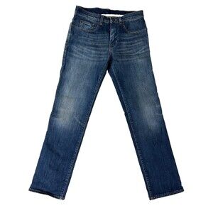 6397 Straight Leg Dark Wash Blue Denim Jeans Made in Italy Dk Cotton Stretch 24
